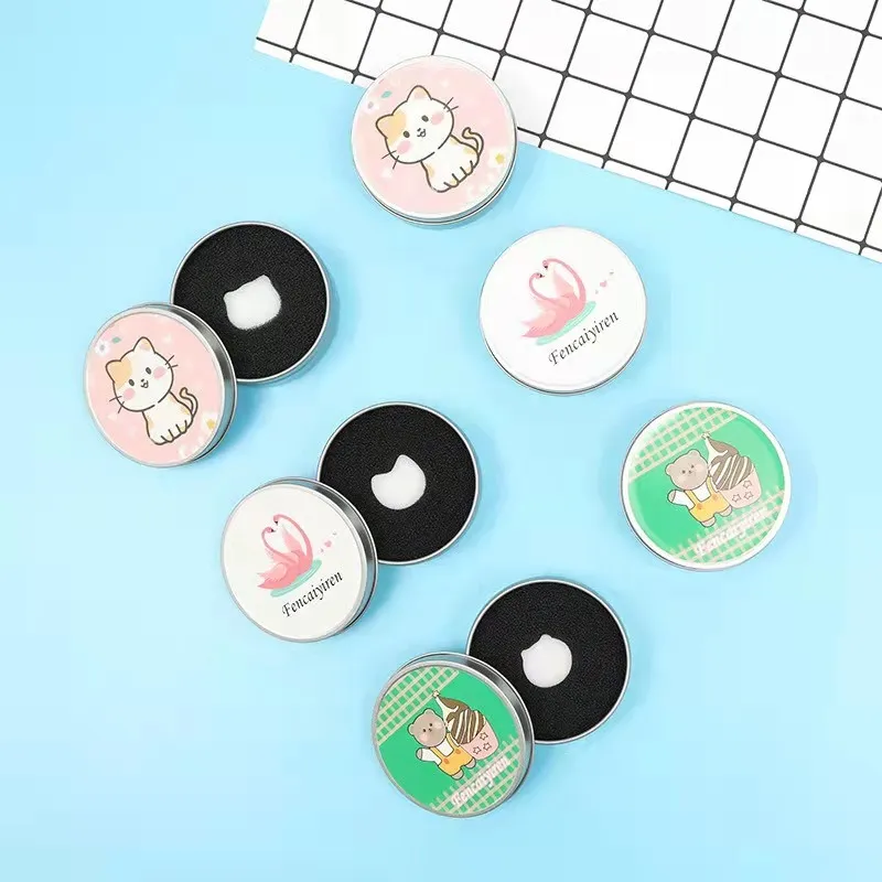 1 Set Cartoon Cat Make Up Brushes Cleaner Sponges Cosmetic Brushes Drying Wash Eyeshadow Colors Removal Portable Cleaning Cases