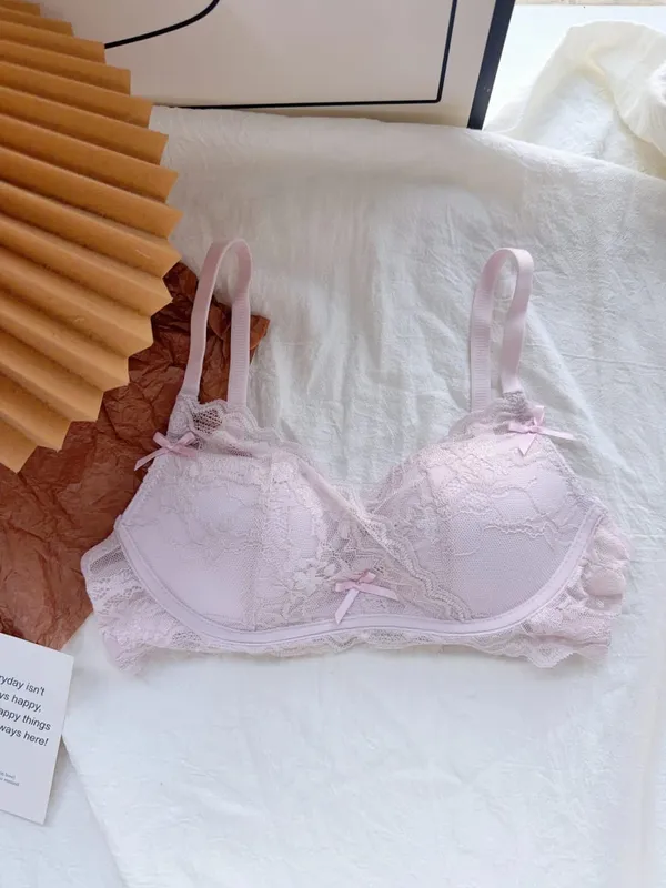 Cute Red Bra and Panty Set Women Comfortable No Wire Push Up Lingerie Sexy Bridal Wedding Lingerie Set Girls Birthday Present