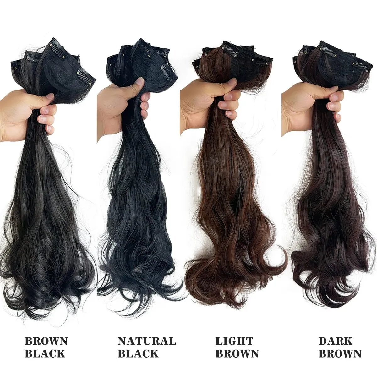 16"20"24" synthetic Big waves Clip in the hair extension 3pcs/set of curly hair pieces for women's daily styling — image 3