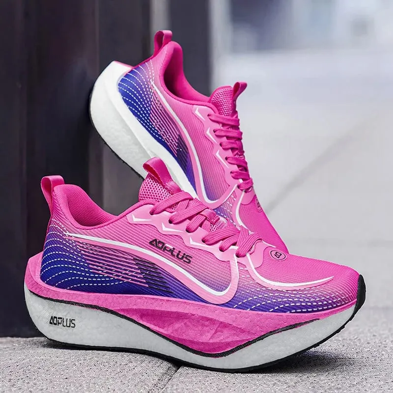 Men Marathon Running Shoes Sports Walking CarbonPlate Breathable Lightweight Comfortable Women Athletic Casual Sneakers Outdoor