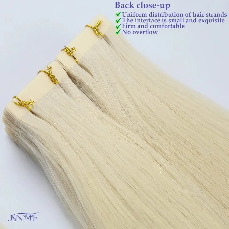 Tape In Human Hair Extensions 100% Really Hair Tape In Hair Natural Straight Black Brown Blonde 613 For SalonFor Women