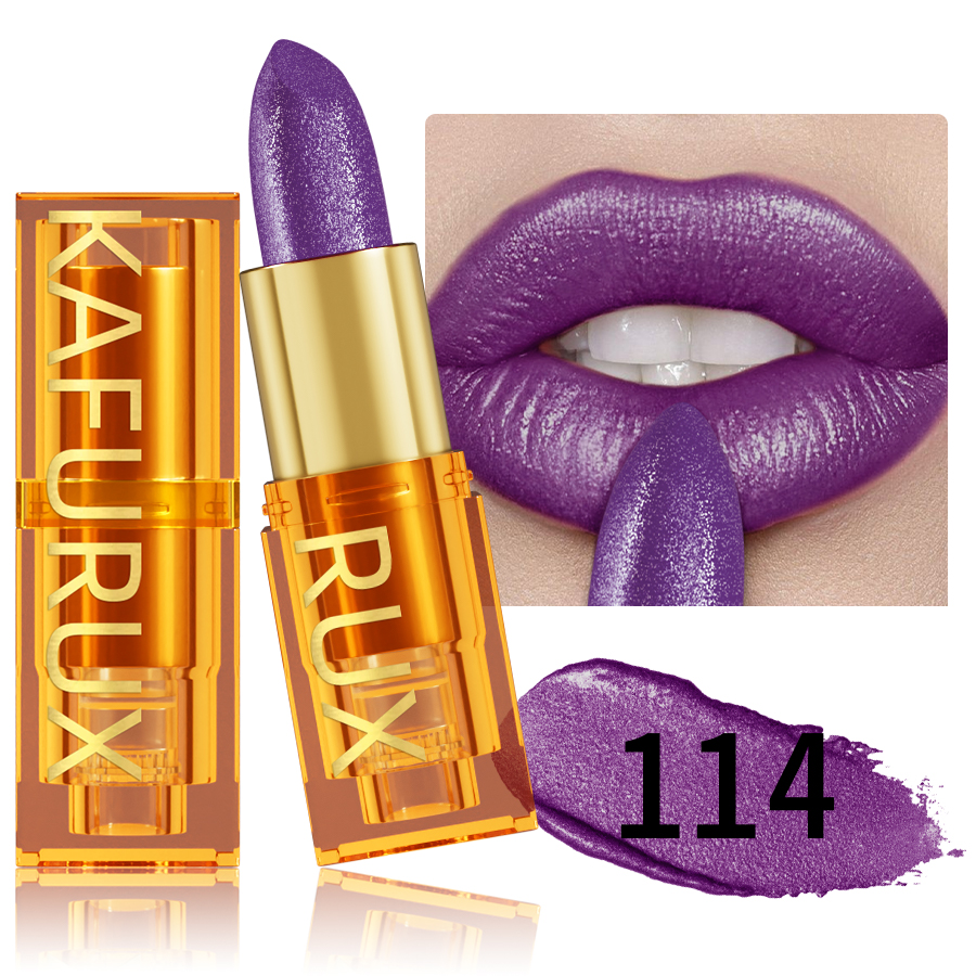 16Colors Bold & Intense Glitter Shiny Metallic Lipstick Lip Tint Long Lasting Lip Senior Matte Lip Makeup Gifts for Women Cosme