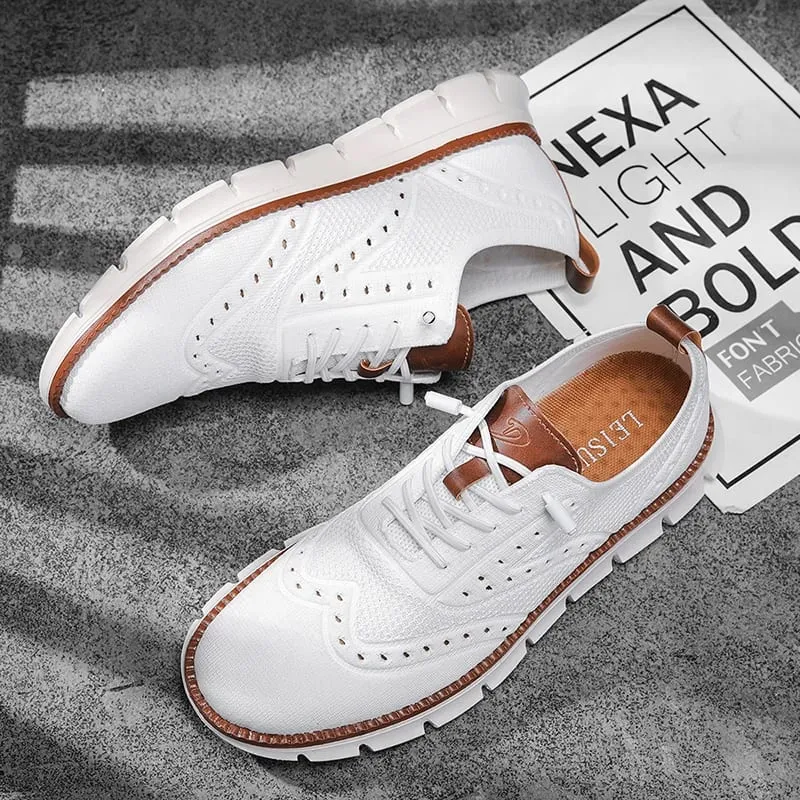 Men's Casual Shoes Mesh Breathable Business Office Shoes Designer Comfortable Soft Soled Fashion Shoes Sports Slip On Sneakers