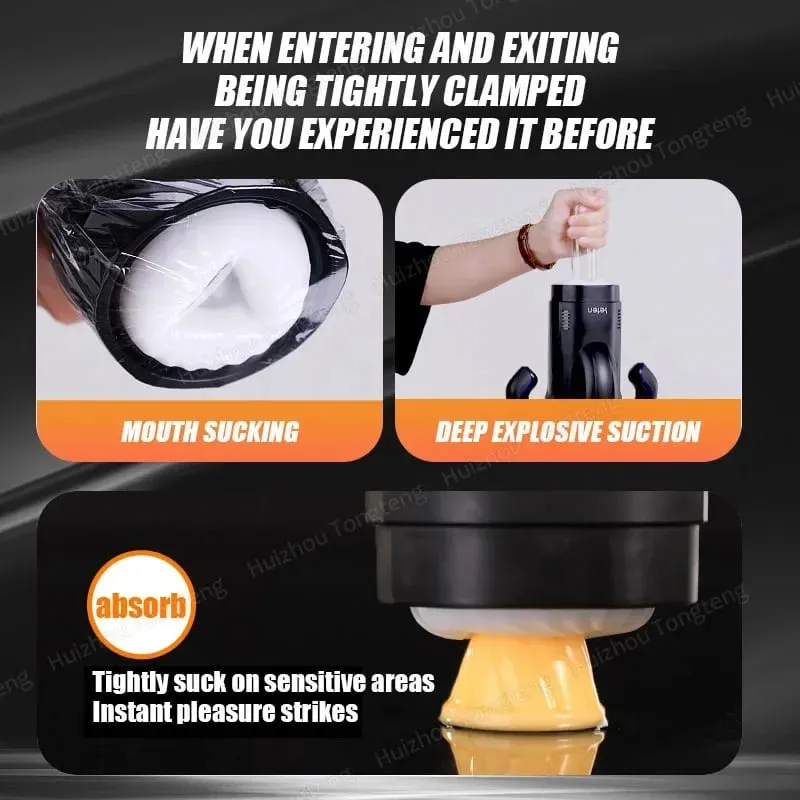 Leten Male Masturbator Automatic Cup with Sucking Thrusting Modes Heating Blowiob Hand Free Sex Machine Adult Sex Toy for Men