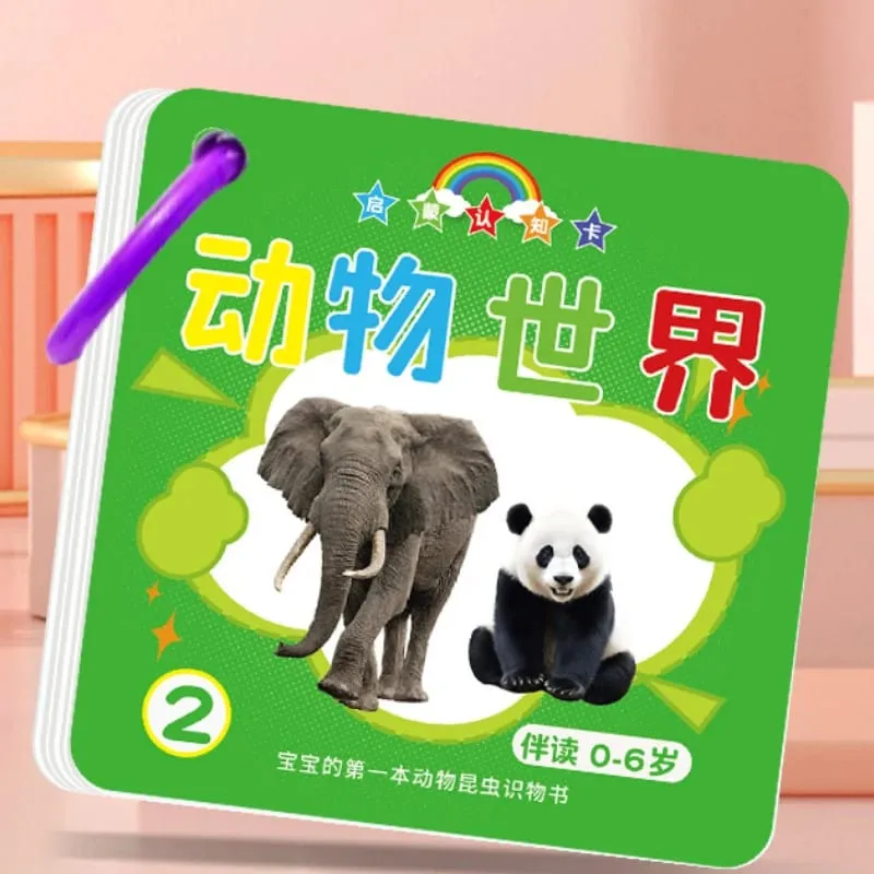 90 Pages Animal Fruits Numbers Card English&Chinese Characters Cards Learn Chinese Pinyin Literacy Cards