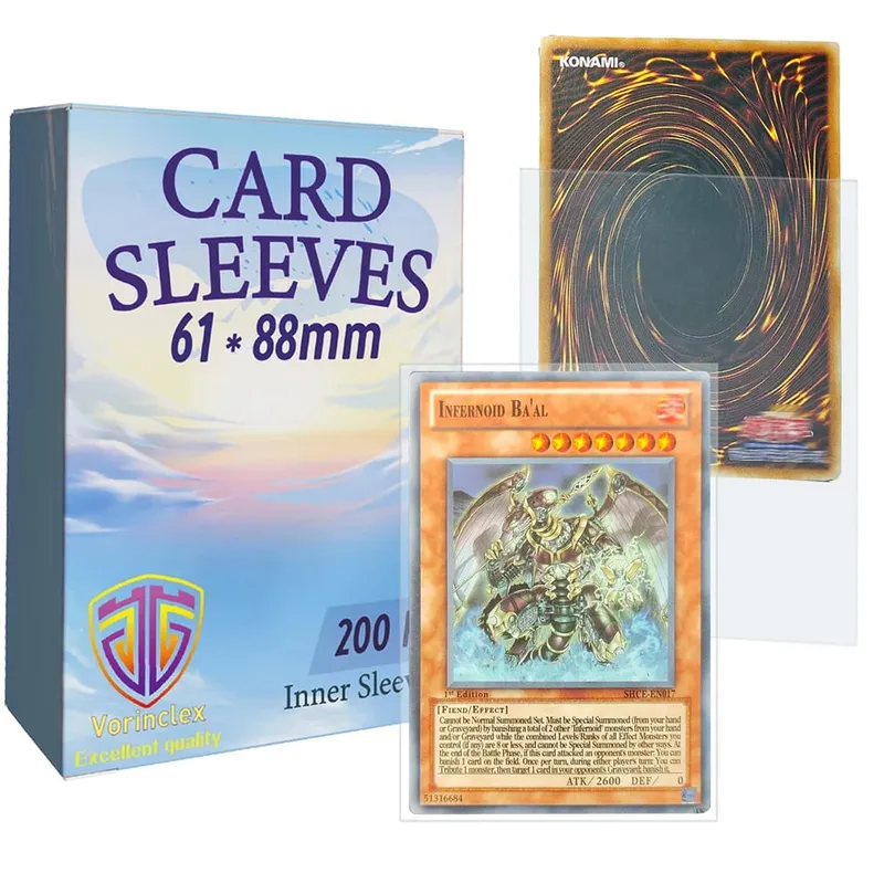 200 PCS Inner Card Sleeves Perfect Fit MTG/YGO Game Cards Sports Cards Football Cards Inner Card Sleeves Is Smooth And Tough