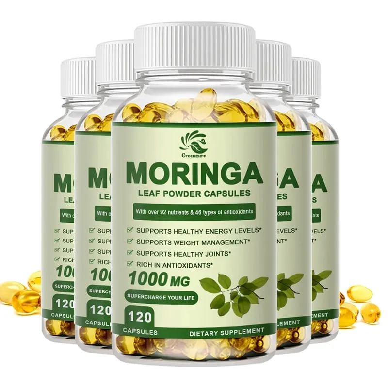 Greensure Moringa Oil Προωθεί τον μεταβολισμό Υποστήριξη απώλειας βάρους Επισκευάζει κατεστραμμένα κύτταρα Ανακουφίζει τη φλεγμονή Καρδιαγγειακή υγεία