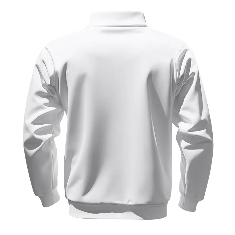 American autumn and winter heavy fleece long-sleeved men's sweater half zipper loose stand-up collar pullover men's sweater