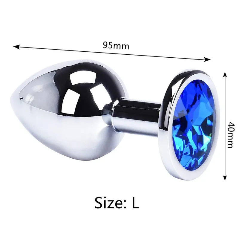 Stainless Steel Anal Plug Butt Plug With Jewelry Colorful Crystal Anus Plug Adults Sex Toys for Men Women Gay Adult Game Sex Toy