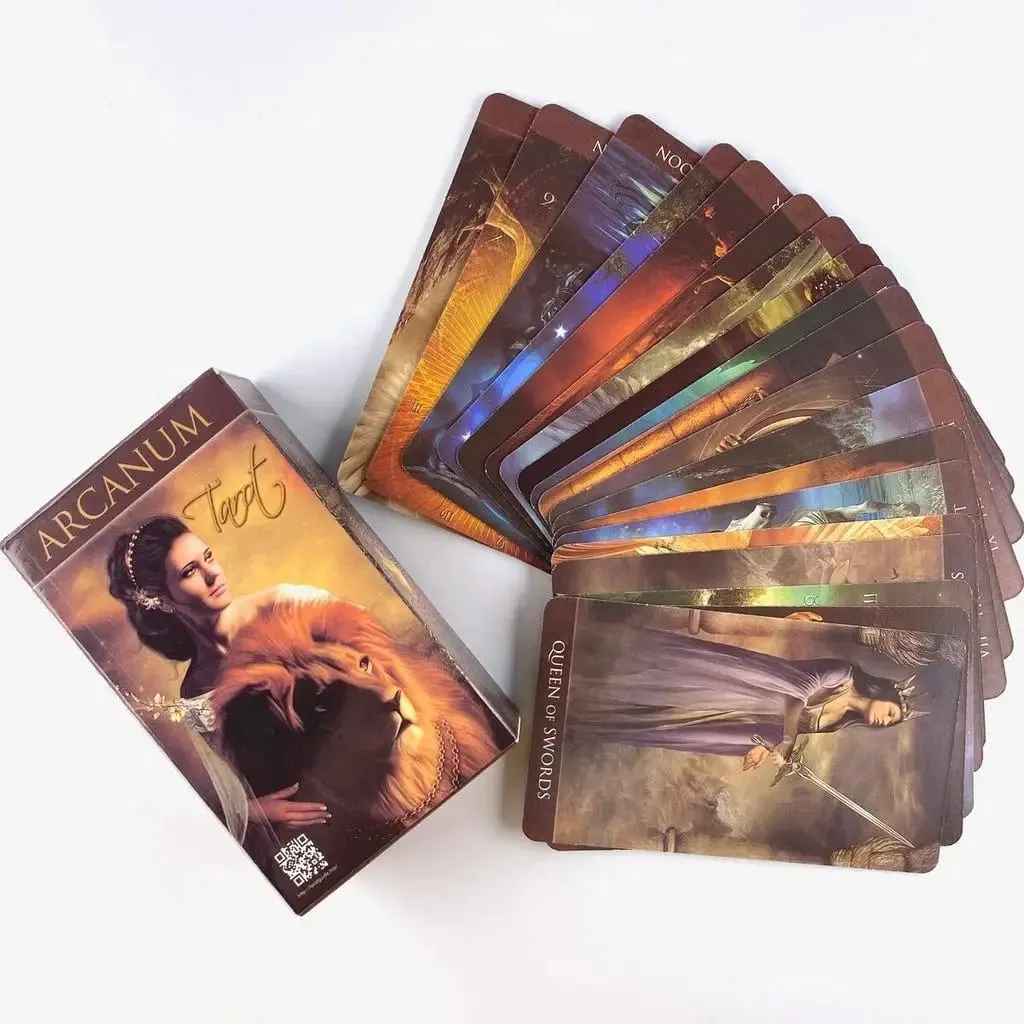 10,3*6 cm Teljes angol Arcanum Tarot 78 kártyapakli Rejtélyes Jóslás Orákulum Játékkártya Családi Buli Társasjáték