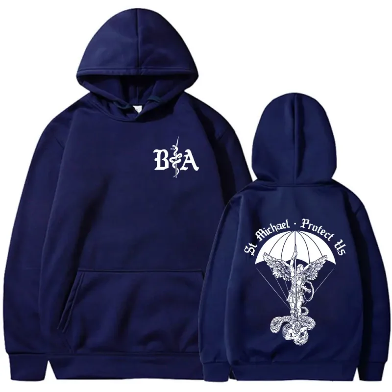 ST Michael Brothers in Arms Double Sided Print Hoodies Men's Women Clothing Fashion Sweatshirt Oversized Long Sleeve Pullovers