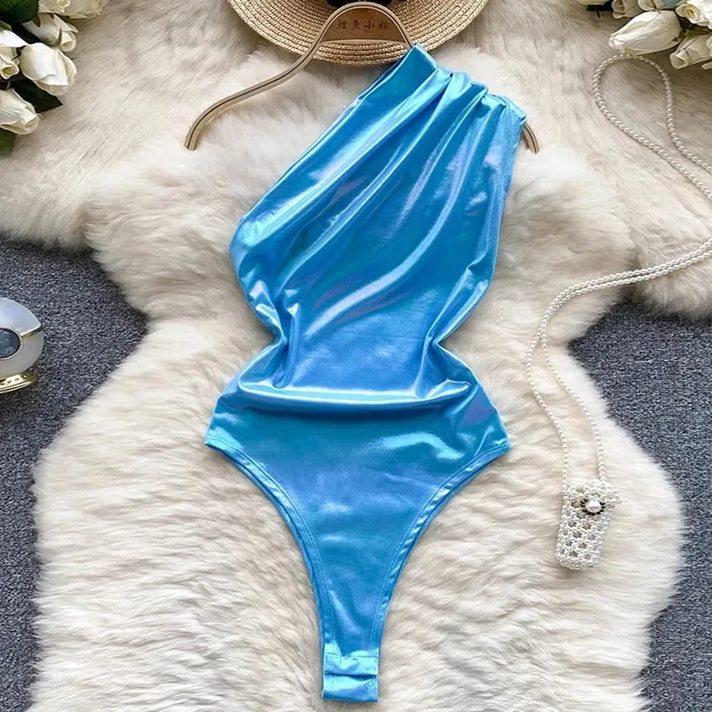 Sevimli Gri Tavşan kulaklık Üst Seksi Backless Slim Fit Bodysuit Zip Kolsuz Kadın Seksi Erotik Iç Çamaşırı Tavşan Cosplay Tulum