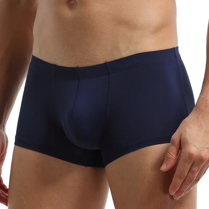 Fashion Boxers Ice Silk Man Underwear Underpants Breathable Comfortable Men's Panties Ultrathin BoxerShorts Trunks