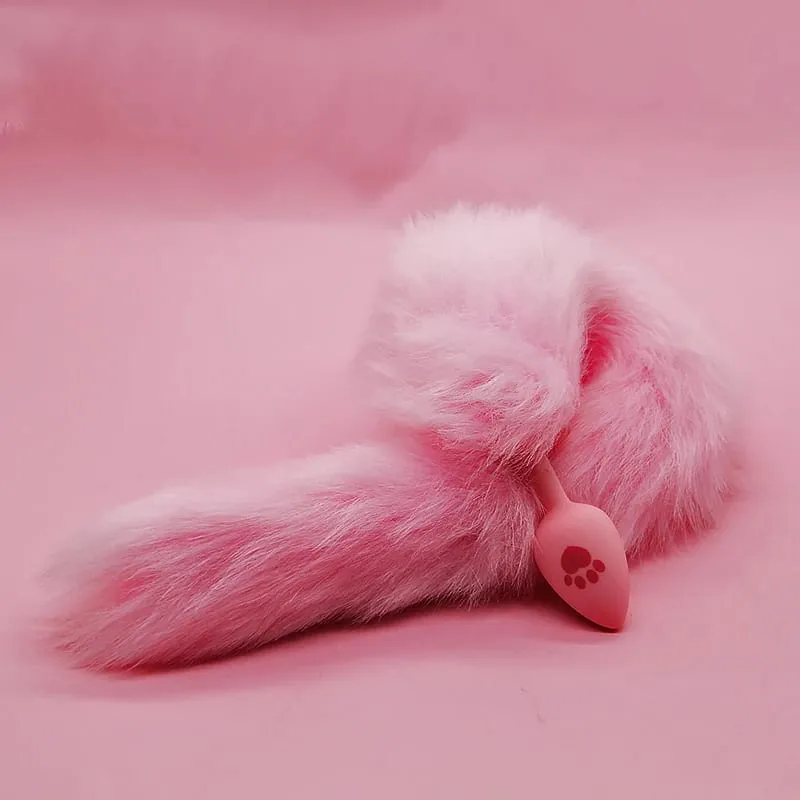 Soft Rabbit Long Tail Metal Anal Stopper SM Rabbit Tail Butt Plug Anal Sex Toys Prostate Massager Anus Sex Products for Men