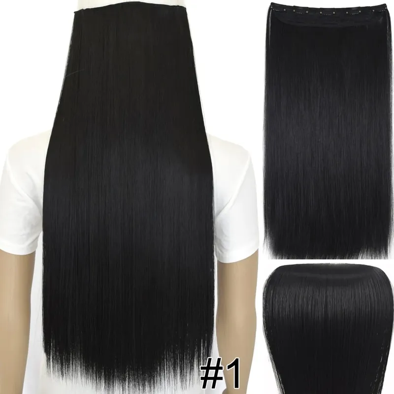 合成繊維耐熱 120gr ストレート 5 クリップオンクリップインヘアエクステンション 5006