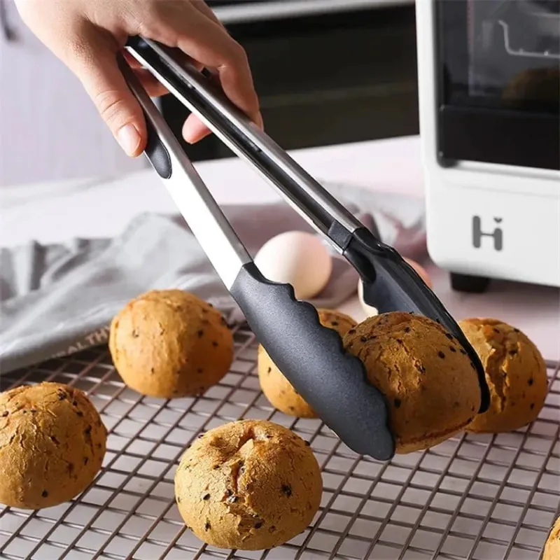 Silicone Kitchen Food Tongs Non Stick Heat Resistant Cooking Clip For BBQ Salad Steak Pasta Household Kitchen Utensils