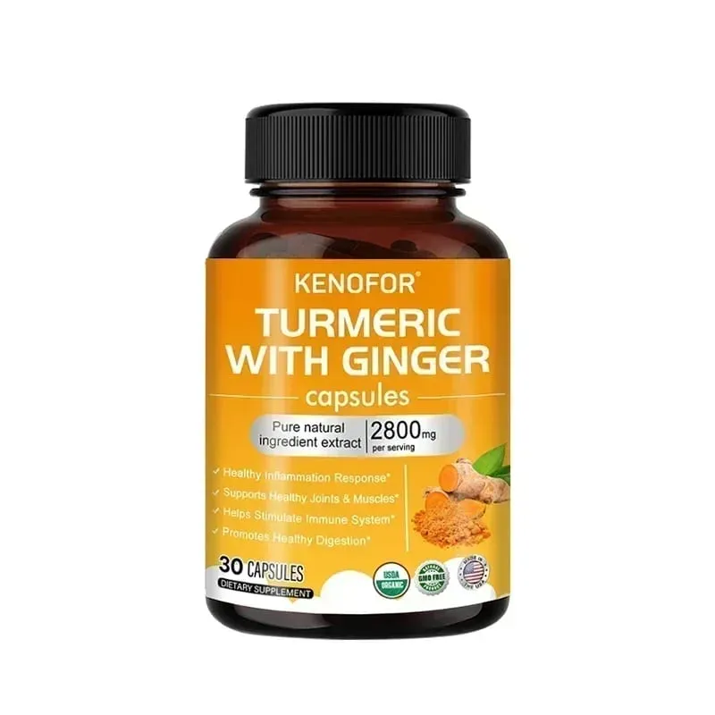 Turmeric Curcumin Capsules 1600mg with Ginger & MSM Antioxidant Support Joint Comfort Heart Cognitive & Digestive Wellness
