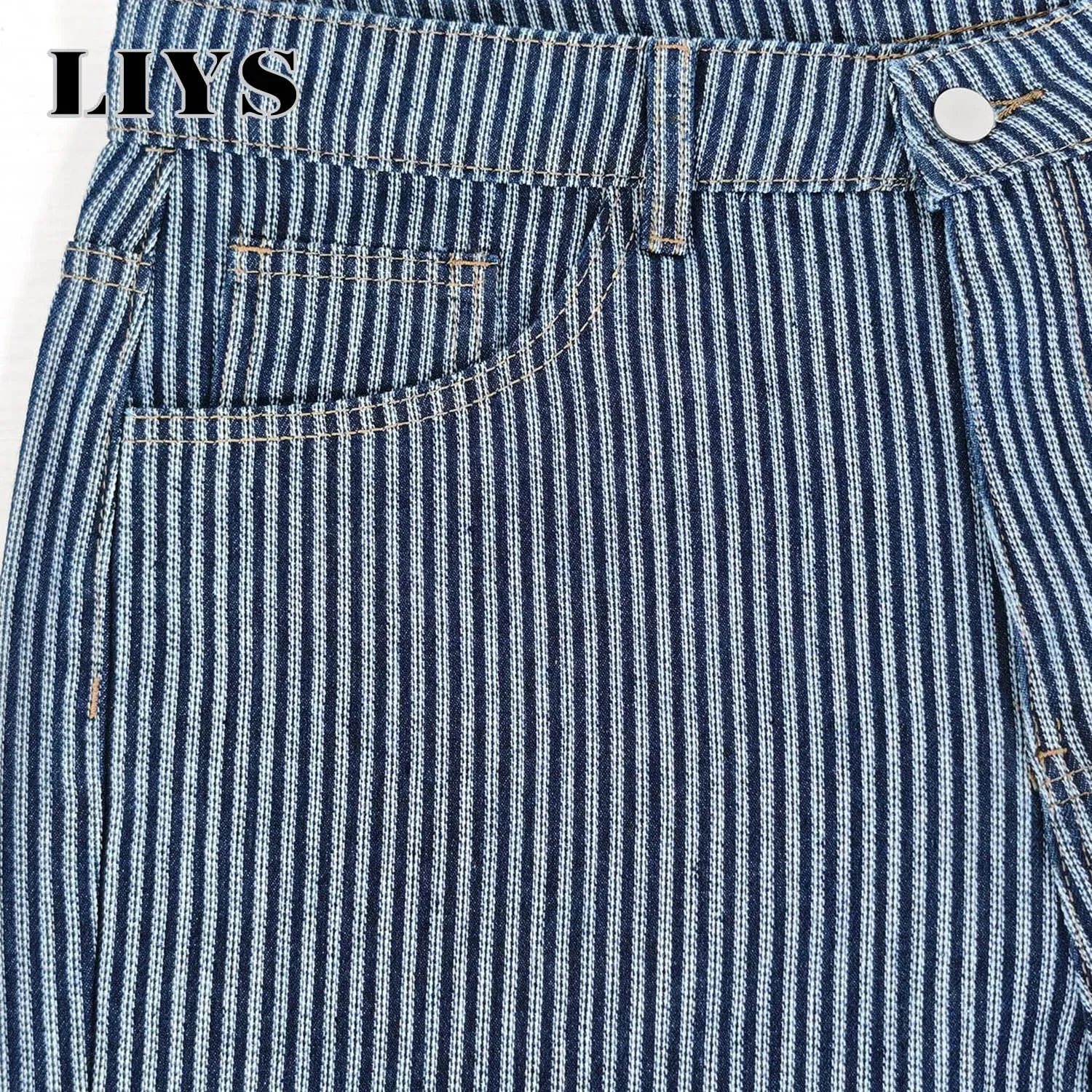 Men's American Fashion Brand Classic Retro Striped High Street Casual Lazy Business Wide Leg Straight Leg Jeans Oversized