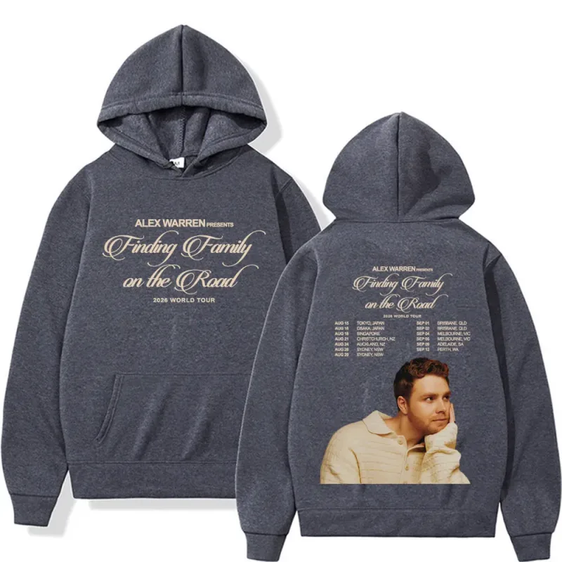 Alex Warren Finding Family on The Road 2026 World Tour Hoodies Sweatshirts Men Women Fashion High Quality Retro Oversized Hoodie