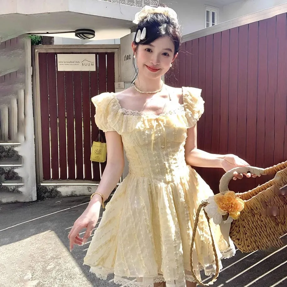 Sommar Fransk Elegant Blommig Miniklänning Kvinnor Casual Strandstil Vintage Festklänning Kväll Seyx Bodycon One Piece Klänning Koreansk