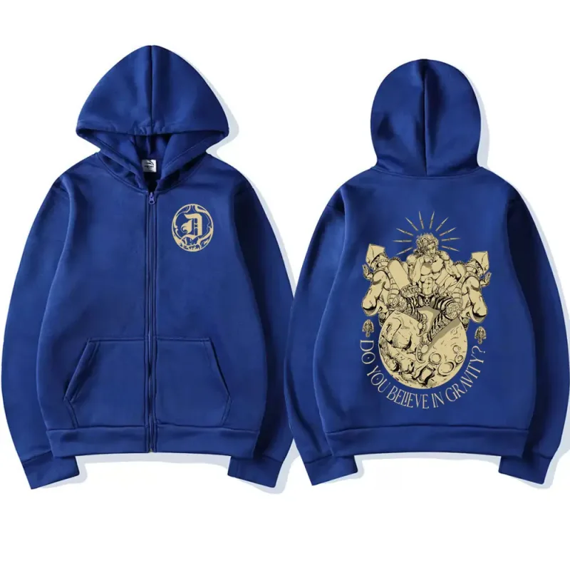 Anime Jojo Bizarre Adventure Zipper Hoodies Dio Brando Manga Zip Up Hooded Sweatshirts Men Women Fashion Casual Pullovers Coats