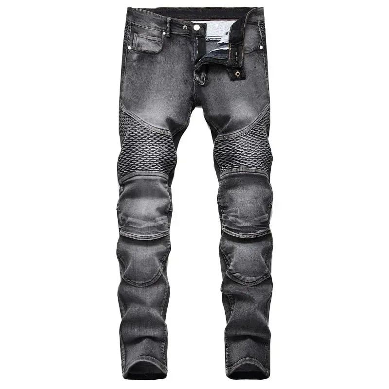 Men's New Casual Motorcycle Jeans Hip Ho