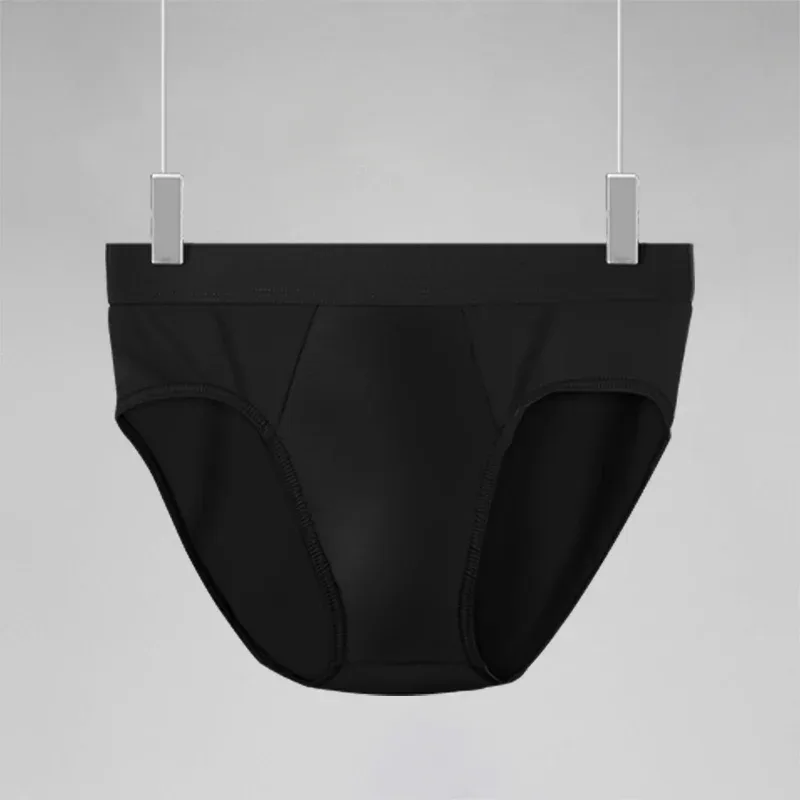 3PCS men's ice - silk underwear. Thin - style for summer, with U - convex briefs. Breathable, solid - colored shorts