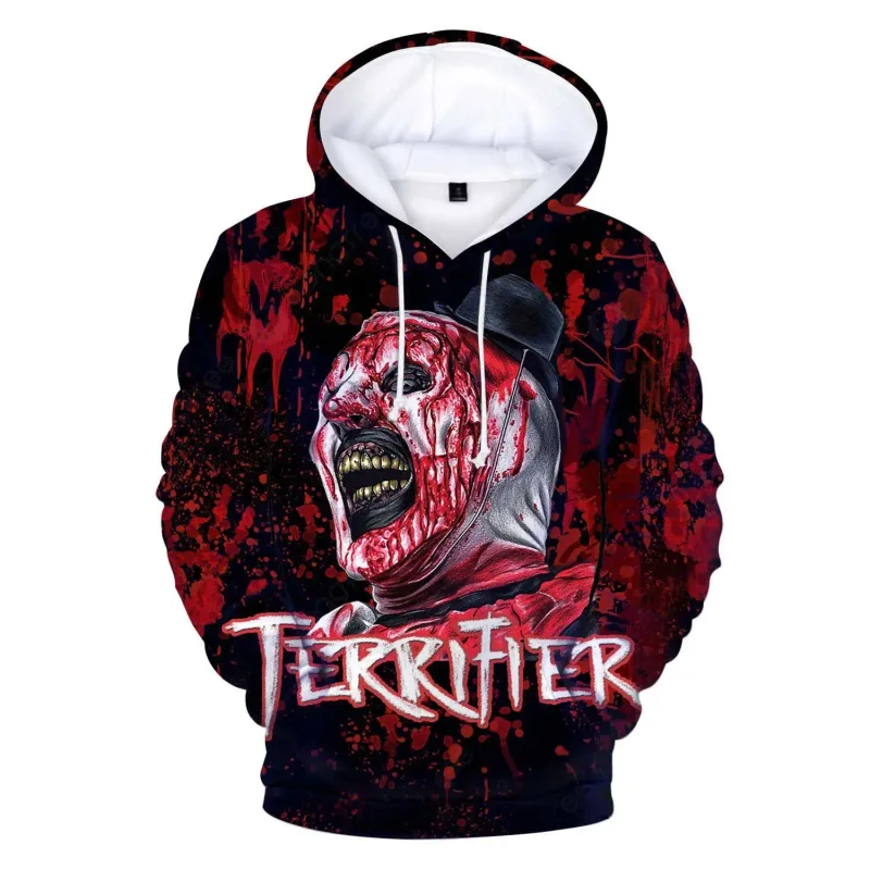 Horror Movie Terrifier 3D Print Hoodies Men Women Casual Streetwear Fashion Hoodie Sweatshirts Pullovers Tracksuits Man Clothing