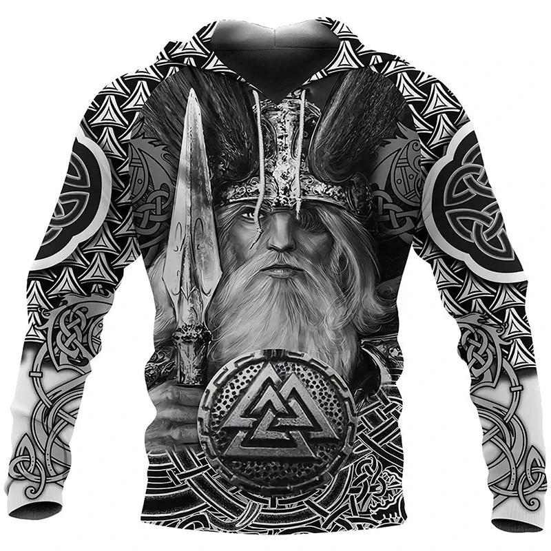 2024 homens hoodies águia tatuagem padrão vikings 3d impresso moda casual harajuku hip hop outono e inverno sudaderas de grandes dimensões