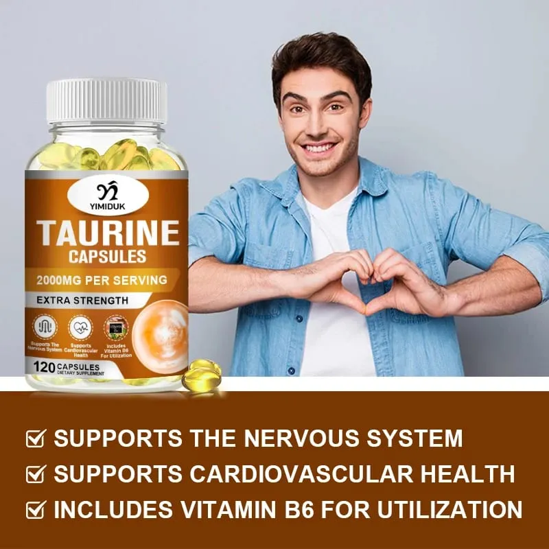 Buy 1 Get 1 Free! Premium Taurine Supplement for Focus & Exercise Boosts Endurance Reduces Fatigue & Cardiovascular Function