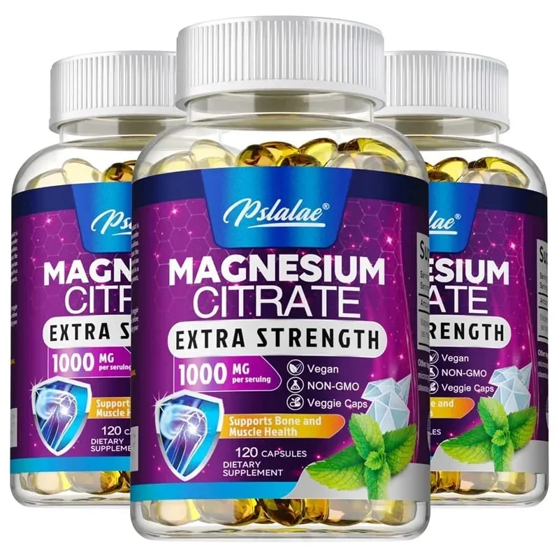 Magnesium Citrate Capsules - High Absorption Magnesium Citrate for Leg Spasms Muscle Bone and Heart Health