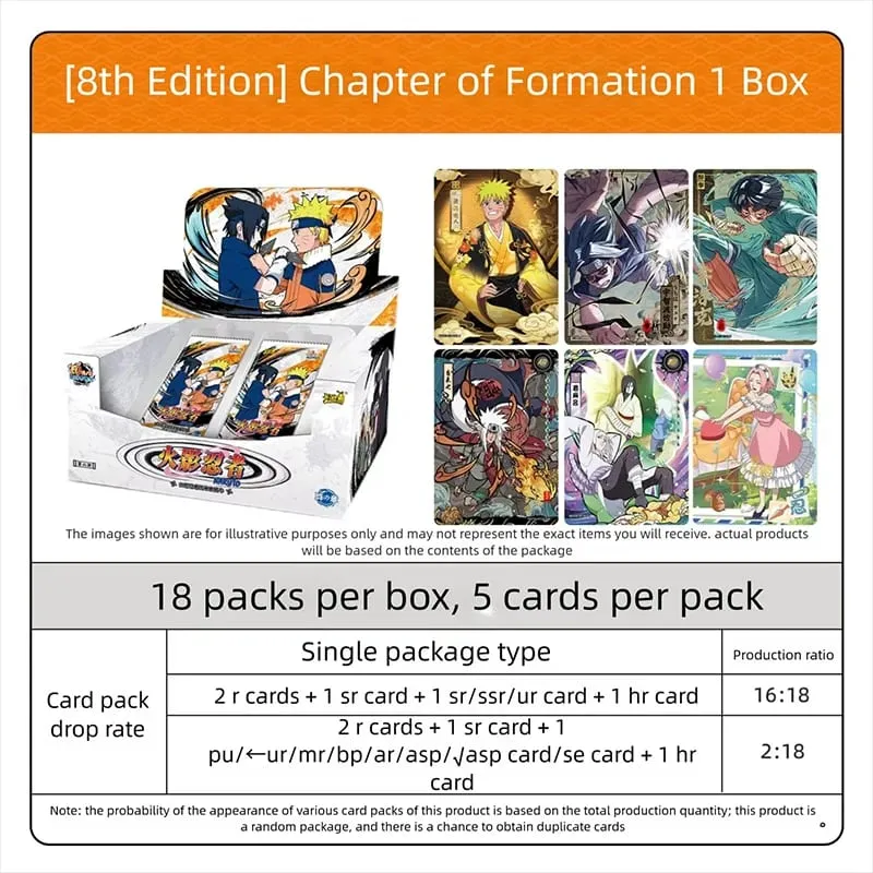 Kayou Genuine Naruto Cards Booster Pack Sasuke Flash Collection Card Anime Figure Toy Gift For Kids Birthday Christmas