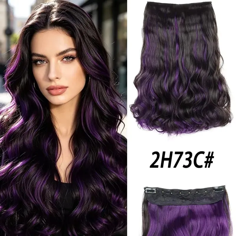 Synthetic 5 Clips in Hair Extensions Body wave Natural Hair Fake False Hair Piece Extentions For Women And Girl halloween wig
