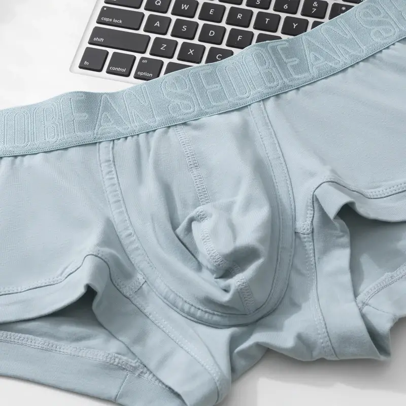 Heren boxershorts van ademend katoen, U-bolle buidel, lage taille, zacht stretchondergoed voor dagelijks casual en intiem gebruik