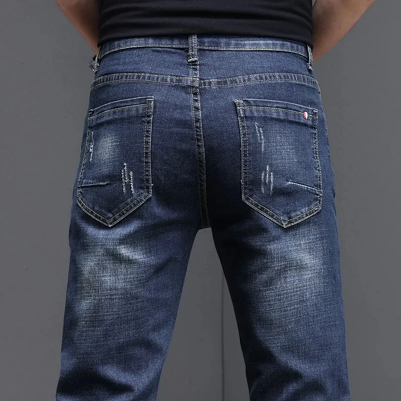 2026 homme Mince Décontracté Rue Classique Jean Skinny Crayon Jean Trendy Style Extensible Confortable Décontracté Mode Polyvalent