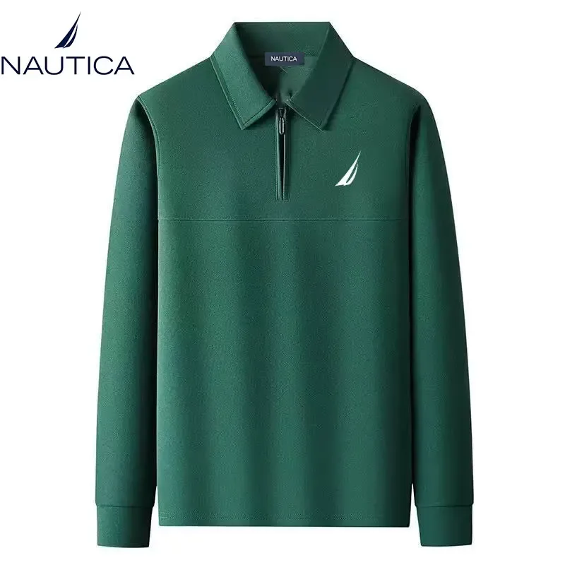Nautica men's and women's half-zip front-neck pullover sweaters for autumn and winter high-quality casual business sweatshirt