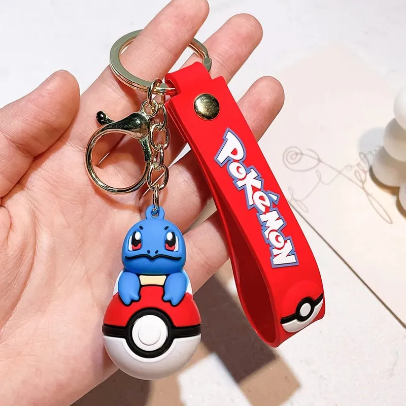 40 Style Wholesale Anime Pokémon Pikachu Eveen Keychain Cartoon Cute Charizard Keyring Student Backpack Car Key Chain Toys Gifts