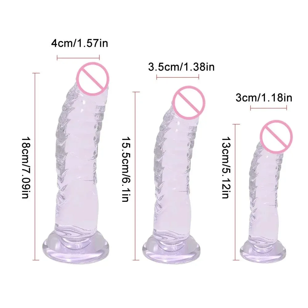 Realistic Black Dildo with Strong Suction Cup Base Soft Penis Sex Toy for Women and Men Hands Free Anal Vaginal Adult Toy in M