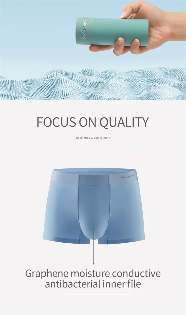 MiiOW 3pcs 120D Ice Silk Men Underwear Thin Sexy Boxer Shorts 3A Graphene Antibacterial Men's Panties Seamless Male Underpants