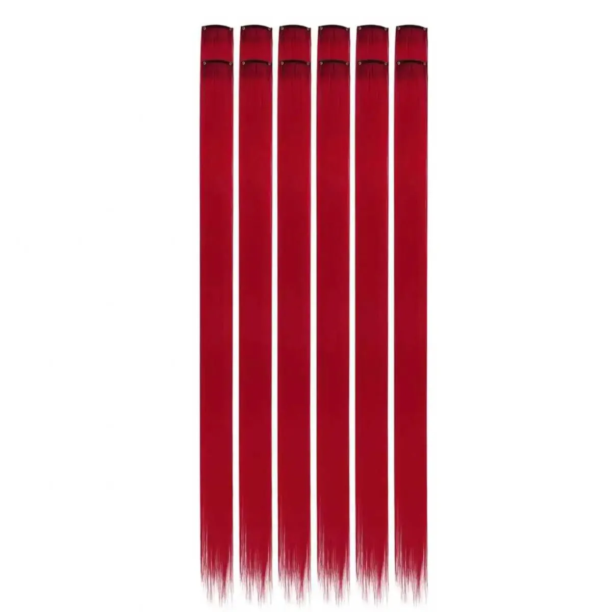 22 inch Colored Hair Extensions Straight Hairpiece Colorful Hair Extensions Party Highlights Clip in Long Synthetic Hair Extens