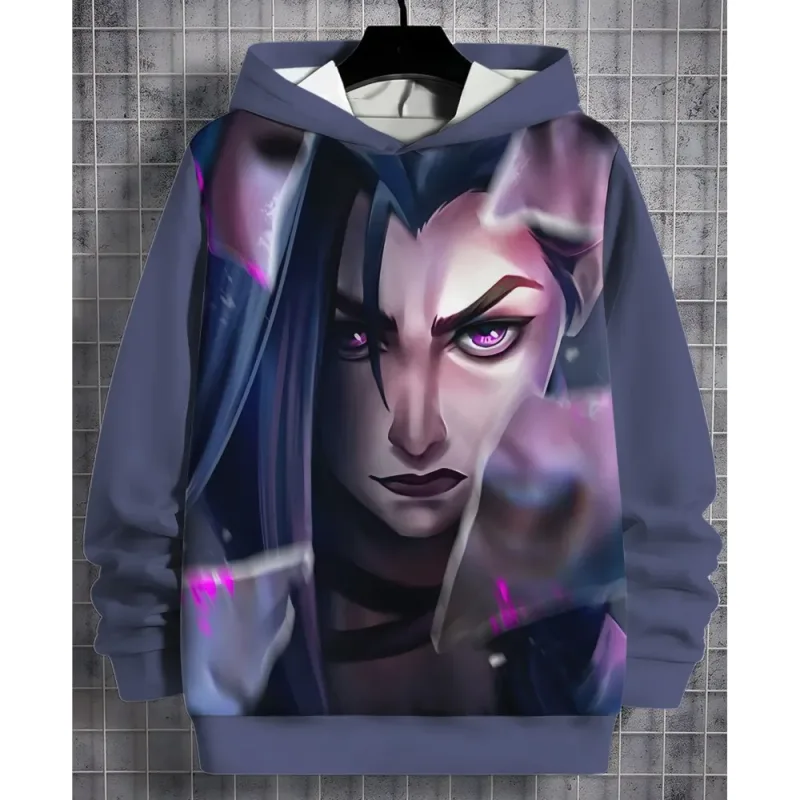 2026 Arcane Jinx Anime 3D Print All Seasons Children Casual Sweatshirt Cool Pullover Tops Unisex Clothes Boy Hoodies Clothes