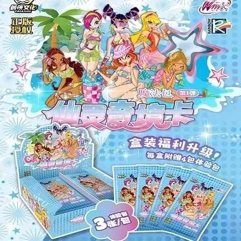 Genuine Winx Club Card Magic Bag Fairy Bag Fairy Wonderland Cards Bloom Stella Flora Anime Cards Toys Customized Birthday Gifts