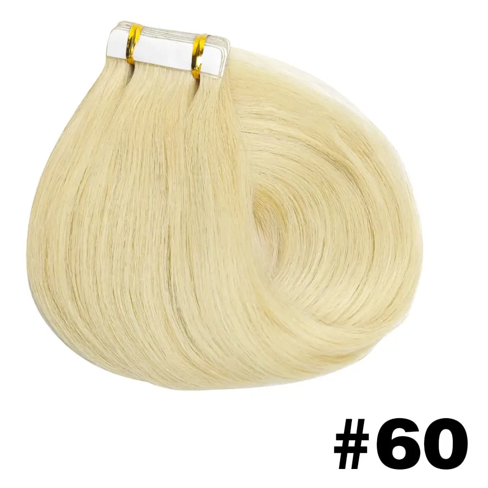 Straight Tape Ins Hair Extensions 50g Natural Black 100% Human Hair Tape In Invisible Glue Seamless Full Head Adhesive 26 Inches