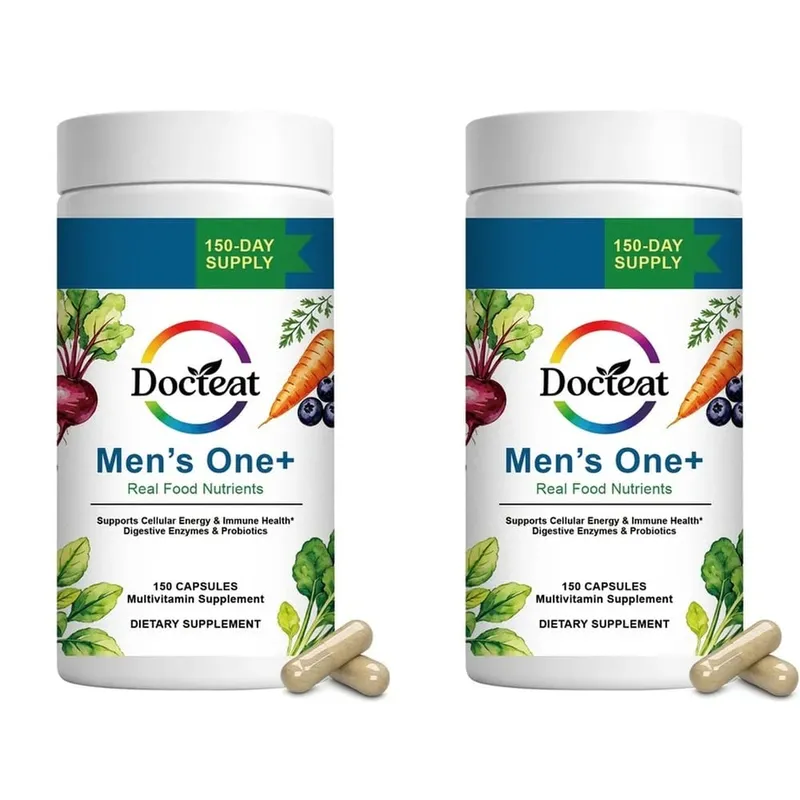 Docteat Men's One+ Real Food Nutrients Capsules with Vitamins & Minerals for Energy Immune & Digestive Support Men 150 Capsules