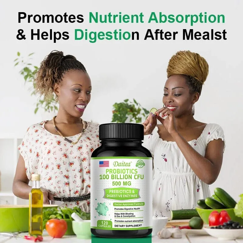Probiotics 100 Billion CFU with Prebiotics & Digestive Enzymes Gut Health Digestion Bloating Relief & Immune Support