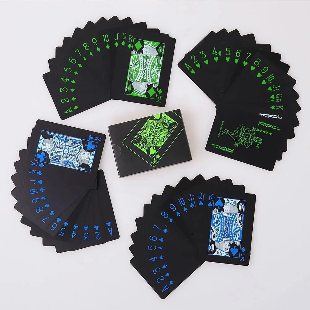 トランプゲームポーカーカードボード子供子供のおもちゃ防水プラスチック PVC 黒青赤黄緑デッキカードハイエンド上品 — image 1