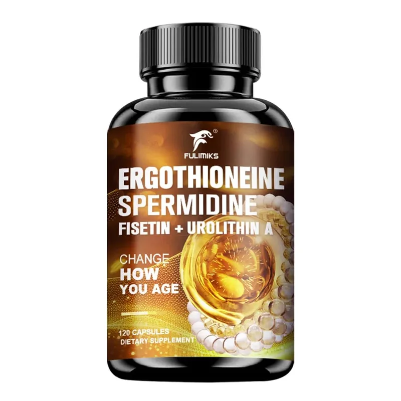 Ergothioneine & Spermidine Anti-Aging Capsules with Fisetin Urolithin A & PQQ Supports Cellular Health & Skin Rejuvenation