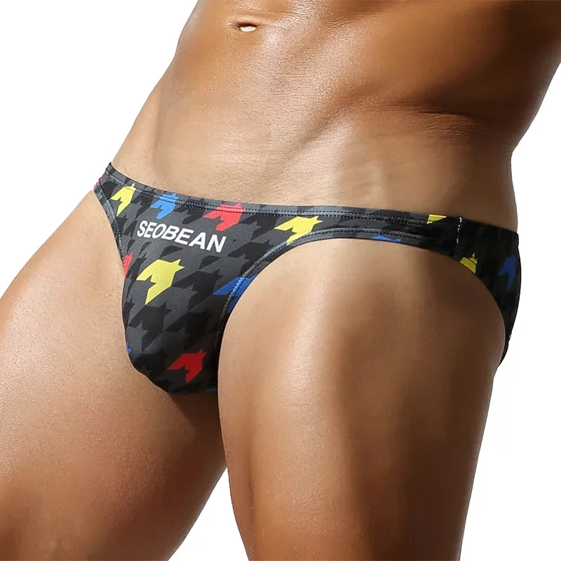 Men's Low-Waist Triangle Pants with Pouch Fashionable Bird's Eye Design Comfortable Underwear for Men — image 19
