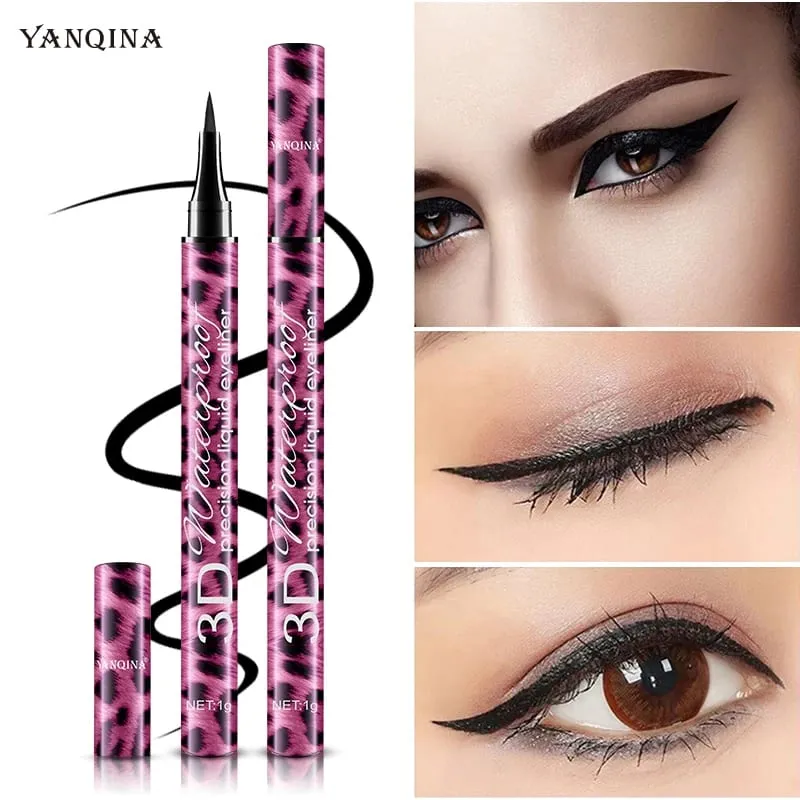4D Waterproof Mascara & Liquid Eyeliner Set Thick Curling Eye Makeup Cosmetic Kit For Beginners