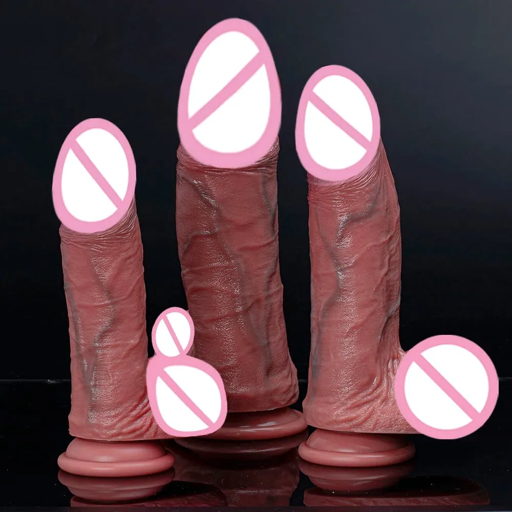 Fat Realistic XXXL Big Dildo Huge Thick Real Skin Silicone Giant Anal Soft Dildos with Suction Cup for Women Men G-spot Sex Toy